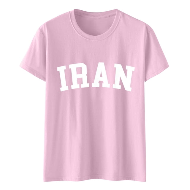 Camiseta de Manga Corta Impresa de Cuello Alto para las Mujeres, Tops de Cuello Redondo para las Mujeres Mezcla de Poliéster de Spandex de Uso Diario Casual