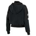 thumbnail image 3 of Women's WEAR by Erin Andrews  Black Kansas City Chiefs Tri-Blend Patch Pocket Cropped Full-Zip Bomber Hoodie Jacket, 3 of 5