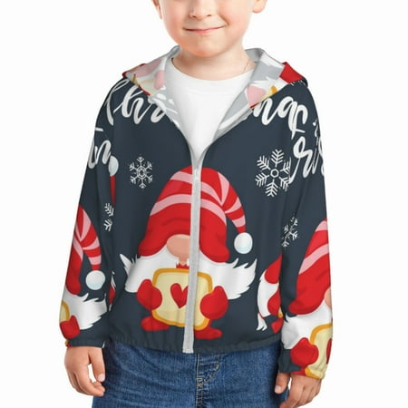 

Lukts Cute Christmas Gnomes (2) Print Children s Long-Sleeved Sun Protection Clothing Hooded Sweatshirts for Boys and Girls Outdoor Sports-2 Years