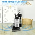 thumbnail image 3 of VEVOR Submersible Sump Pump Water Pump 1.5 HP 6000GPH Cast Iron Steel Basement, 3 of 10