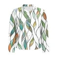 thumbnail image 6 of Women's Blouse Lapel Neck Long Sleeve Button up Vintage Printed Pullover Shirt White 4XL, 6 of 6