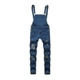 thumbnail image 3 of Jacenvly Cargo Pants for Men Long High Waisted Pocket Plain Mens Pants Bib Overalls Casual Ripped Jumpsuits Rompers, 3 of 8