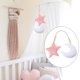 thumbnail image 5 of EeaseMX Adorno colgante de cuentas de madera de luna y estrella para cama de bebé, tienda de juegos, habitación, cuna (luna blanca y estrella rosa), 5 of 7