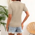 thumbnail image 4 of Womens Polo Shirts Short Sleeve V Neck Knitted Casual Office Tops Summer Pullover S, 4 of 4