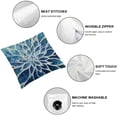 thumbnail image 4 of Acheng Spring Teal Dahlia Pillow Covers Navy Blue Teal Floral Couch Pillow Cases Modern Abstract Throw Pillows Summer Home Decor for Living Room Bedroom Bed Cushion Outdoor,Set of 2 White, 4 of 6