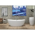 thumbnail image 4 of CastelloUSA Manhattan 64" Freestanding Solid Surface Soaking Bathtub in White, 4 of 5