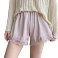 thumbnail image 5 of Bmisegm Pajama Shorts Women Scalloped Lace Lightweight Home Sleepwear Bottoms Casual Womens Shorts Pink_002 M, 5 of 5