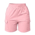 thumbnail image 5 of MYAOYI Womens Shorts Cargo Shorts with Pockets, Elastic Waist Casual Summer Shorts, 5 of 6