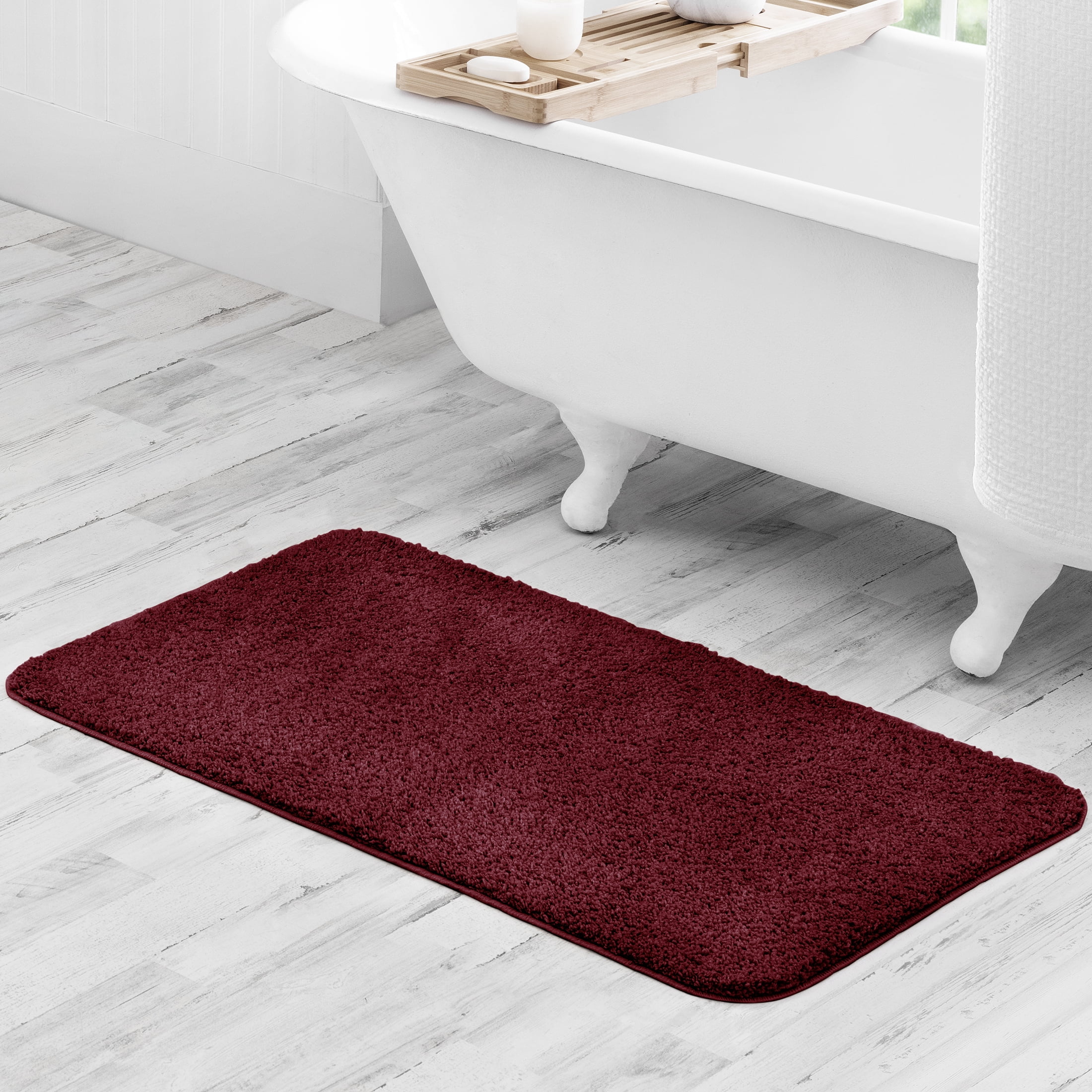 Mainstays Polyester Bath Rug, Red, 24 in x 40 in