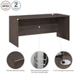 thumbnail image 6 of Bestar Ridgeley Contemporary Engineered Wood Desk Shell in Medium Gray Maple, 6 of 11