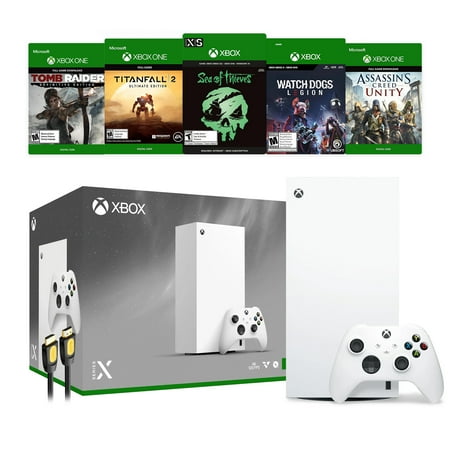 Microsoft Xbox Series X 1TB All-Digital Robot White Console Holiday Bundle - 5 Games Full Game (Digital) and Mytrix High Speed HDMI