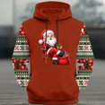 thumbnail image 3 of Mens Ugly Christmas Hoodies Plus Size Santa Claus Long Sleeve Sweatshirt Vacation Xmas Drawstring Pullover, 3 of 4