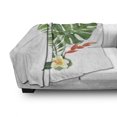 thumbnail image 3 of Plant Soft Flannel Fleece Throw Blanket, Frangipani Blooming on Tropical Fern Exotic Art Watercolor, Cozy Plush for Indoor and Outdoor Use, 50" x 60", Fern Green Marigold, by Ambesonne, 3 of 6