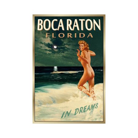 POSTER JUPITER Florida- Original Marilyn Monroe Poster - 4 sizes- New Retro Nude Beach Bathing Beauty Pin Up Ocean Travel Art Print 169-UNFRAMED