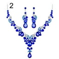thumbnail image 3 of OPOLSKI Luxury Water Drop Rhinestone Inlaid Necklace Earrings Jewelry Set 2#, 3 of 8