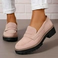 thumbnail image 3 of Runan womens loafers shoes platform chunky penny loafer lug sole comfortable slip on work office business casual dress shoes, US size 5-11, 3 of 5