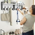 thumbnail image 5 of 29" Coat Rack Wall Mount with Shelf, 4 in 1 Coat and Key Hanger with 11  Hooks, Entryway Wall Mounted Shelf with Mail Holder for  Room, , White, 5 of 6