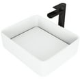 thumbnail image 3 of VIGO Matte Stone Jasmine Composite Rectangular Vessel Bathroom Sink in White with Faucet and Pop-Up Drain in Matte Black, 3 of 12