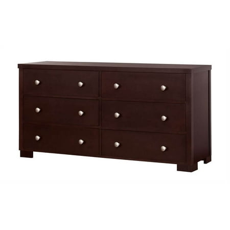 Cube 6 Drawer Dresser In Espresso Finish Knob 1 Walmart Com