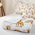 thumbnail image 4 of Erosebridal Cute Giraffe Bed Spread Queen for Girls, Kawaii Rainbow Queen Coverlet Set, 3 Pieces 1 Quilt and 2 Pillowcases, 4 of 7