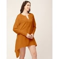 thumbnail image 3 of Moomaya Womens Solid Flared Dress Viscose Rayon Smocked Sleeves V Neck Summer Dress, 3 of 8