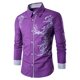 thumbnail image 4 of Camisas Casuales Para Hombre Camisa ajustada de manga larga con estampado de dragón de primavera y otoño para hombre (Purple, XL), 4 of 5