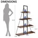 thumbnail image 3 of 4 - tier ladder estante, moderno industrial, sailboat - shaped structure, abiertos almacenamiento estantes - negra y rustic brown, para sala de estar, dormitorio, oficina en casa, 3 of 8