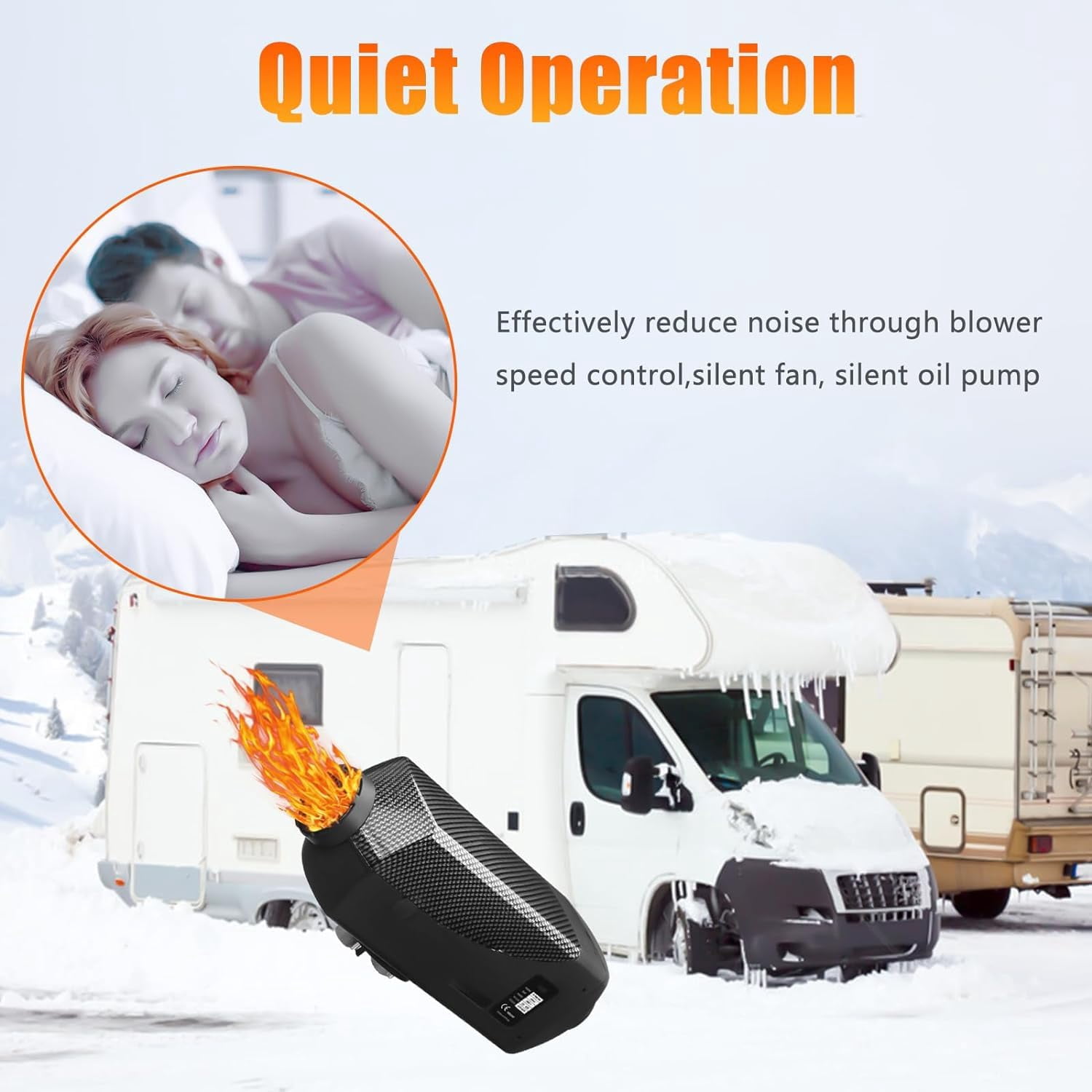 Jacgood 12V Diesel Air Heater,Digital Display 5KW for Car Trucks Motor-home Boat Bus Can(with LCD Monitor, Tank & Silencer),Black