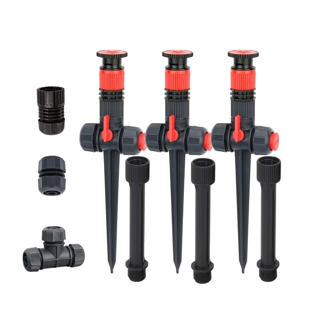 Eden 96093 Multi-Adjustable Flex Design Garden Sprinkler with Extension Set, 9 pc