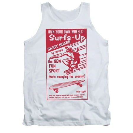- Own Your Own Wheels! Surfs-Up Skate Board Adult Tank Top Shirt