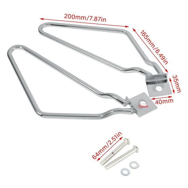 MAYUJIAA 2x Motorcycle Saddlebags Mount Brackets Support Silver
