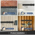 thumbnail image 5 of Garage Tool Storage Rack, Heavy Duty Garage Storage Organizer Rack System Wall Mounted Tool with 12 double hooks, 4 rails Garden Tool Rack, 5 of 10