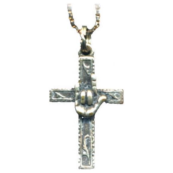 ILY Sterling Silver Cross with 18 inch chain