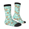 thumbnail image 3 of Uemuo Cute Sloth on Floral Tree Pattern Women's Crew Socks, Soft Durable Breathable Moisture-Wicking with Odor Control Cotton socks, 3 of 9