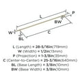 thumbnail image 2 of Amerock Bar Pulls 25-3/16 inch (640mm) Center-to-Center Golden Champagne Cabinet Pull, 2 of 4