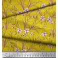 thumbnail image 2 of Soimoi polyester Crepe Fabric Leaves & Azalea Floral Printed Fabric 1 Yard 42 Inch Wide, 2 of 3