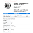 thumbnail image 2 of Alternator 1 - Compatible with 1999 - 2003 Ford F-150 5.4L V8 - Autopart Premium, 2 of 2
