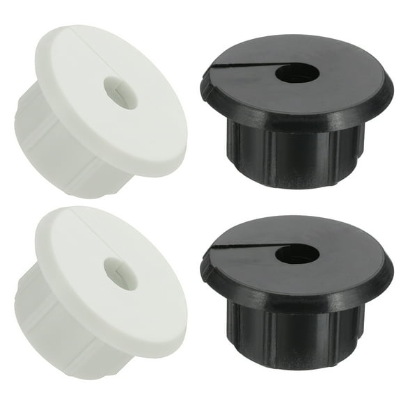 Uxcell 4 Pcs Wall Bushing Grommet, Wall Cable Feed Through Bushings Cable Routing Kit for 1 Inch Wall Wire Hole Organizer Furniture Ethernet, Black/White