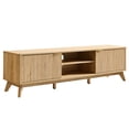 thumbnail image 3 of KeyWhat 70" Mid-Century Modern TV Stand for 75 Inches TV, Fluted Doors & Adjustable Shelves, 3 of 9