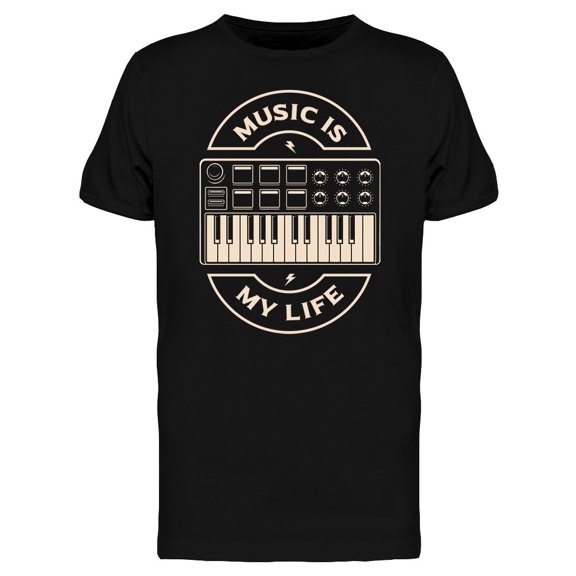Music Is My Life Keybord Tee Men's -Image by Shutterstock
