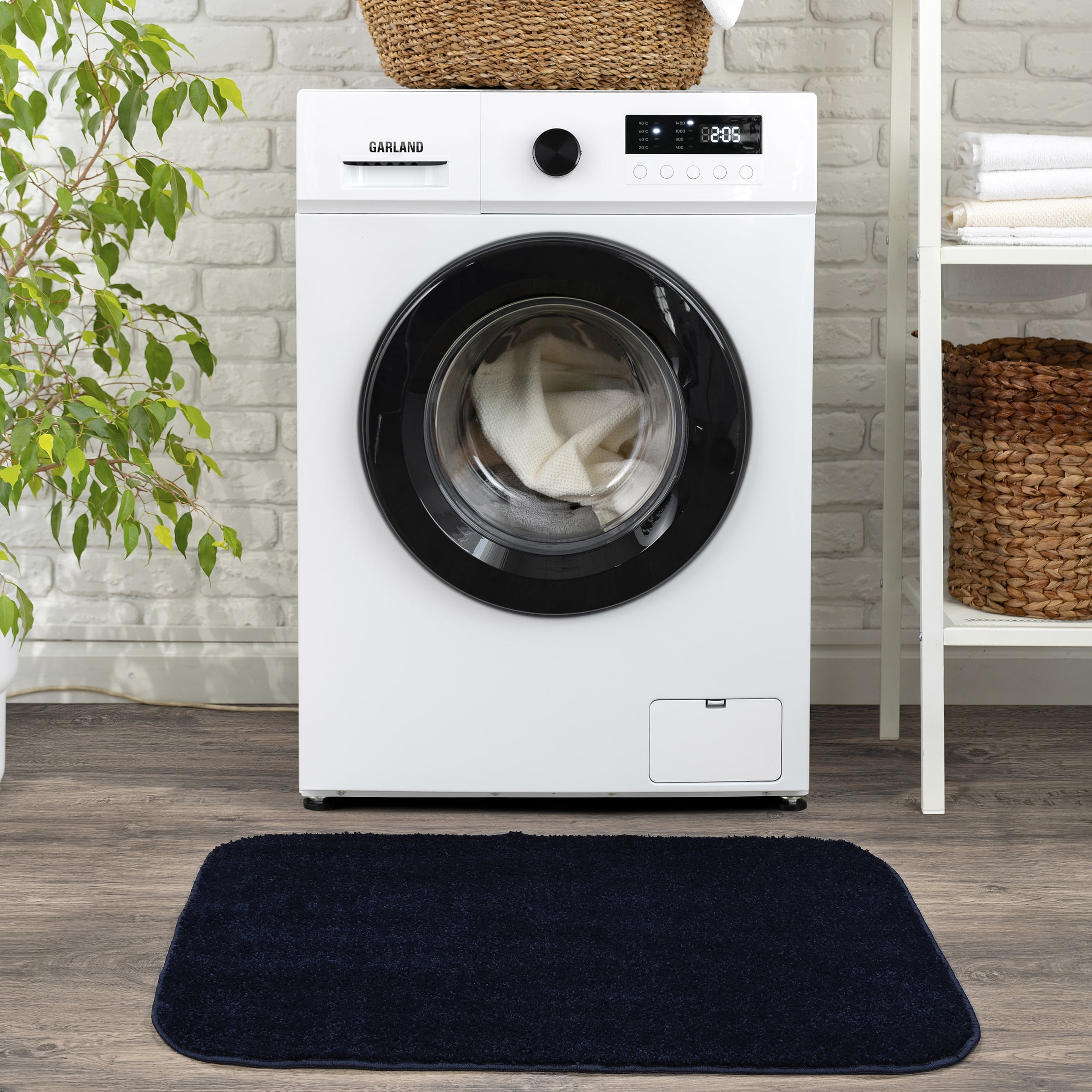 Garland Rug Gramercy Washable Polypropylene Navy Bath Rug, 24" x 40"
