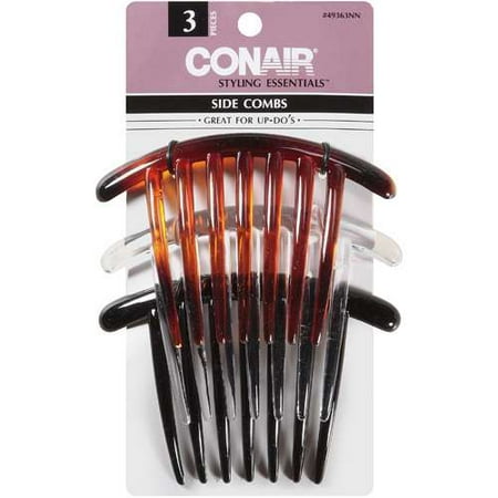 Conair Styling Essentials Side Combs, 3 Pack