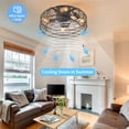 thumbnail image 4 of Stylish Ceiling Fan Light with 3 Adjustable Light Colors, Remote Control, LED Lighting, Modern Geometric Design, Perfect for Contemporary Spaces, 4 of 7