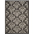 thumbnail image 2 of SAFAVIEH Courtyard Joetta Geometric Indoor/Outdoor Area Rug, Black/Light Grey, 5'3" x 7'7", 2 of 6