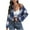 Blue, variant on Women's Flannel Plaid Cropped Shacket Jacket Lapel Button Down Fall Fashion 2025 Woolen Coats Outerwear Casual Jackets