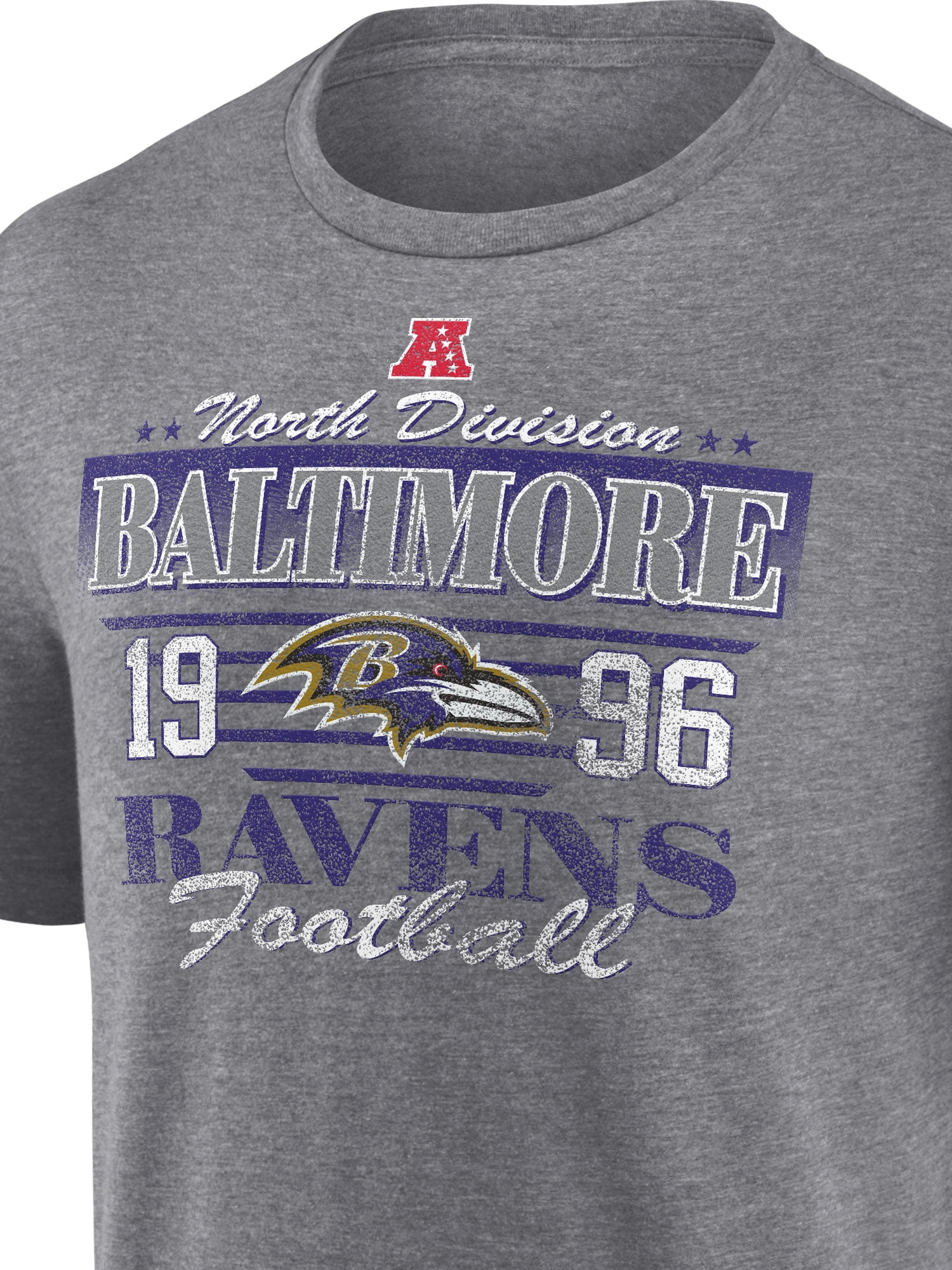 NFL Baltimore Ravens Men's Synthetic Gray Heather Short Sleeve T-Shirt