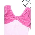 thumbnail image 5 of iixpin Kids Girls Ballet Dance Leotards Long Sleeves Velvet Bodysuit Dancewear Gymnastics One Piece Pink 150, 5 of 7