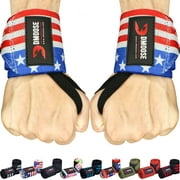 DMoose Fitness Wrist Wraps for Weightlifting, Thumb Loops with Wrist Support, American