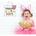 thumbnail image 3 of WaaHome Easter Door Decorations Watercolor Welcome Peeps Door Sign Welcome Wreath for Front Door Bunny Easter Door Hanger for Home Window Wall Indoor Outdoor Spring Decor, 3 of 8