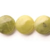 Puffed Olive New Jade Flat Round Beads Semi Precious Gemstones Size: 20x20mm Crystal Energy Stone Healing Power for Jewelry Making